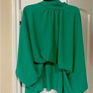 High low green blouse.